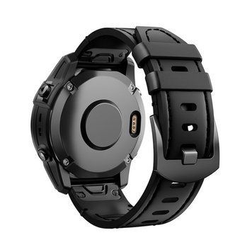 Ремешок кожаный для Garmin Fenix 3 | Fenix 5X | Fenix 5X Plus черный 107434 фото