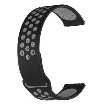Ремінець силікон (перфорація) для Samsung Galaxy Watch 3 (45 mm) чорно-сірий 101535 фото