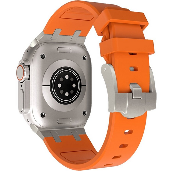Ремінець силікон (класик) для Apple Watch 46 mm (Series 10 | 11) orange-titanium 107250 фото