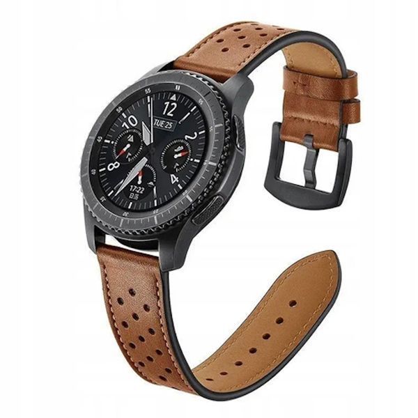 Ремінець шкіра (перфорація) для Amazfit Balance 2 коричневий 108329 фото