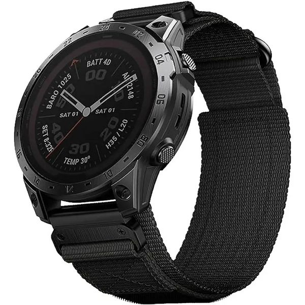 Ремешок тканевый для Garmin Fenix 8 | Fenix 8 Pro | Fenix E (47 mm) черный 106942 фото