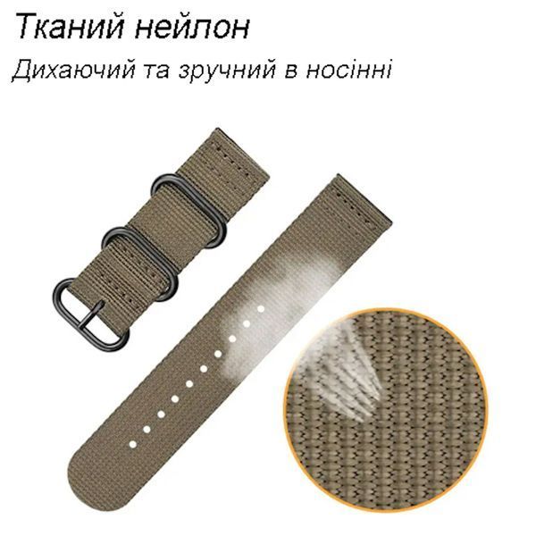 Ремінець тактичний для Garmin Vivoactive 3 чорний 102193 фото