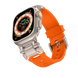 Ремешок силикон+метал для Apple Watch 42 mm (Series 1 | 2 | 3) titanium-orange 105026 фото 1