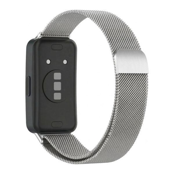 Ремешок миланская петля для Huawei Band 8 | Band 9 | Band 10 серебряный 109285 фото
