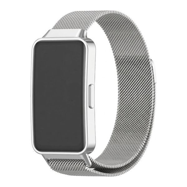 Ремешок миланская петля для Huawei Band 8 | Band 9 | Band 10 серебряный 109285 фото