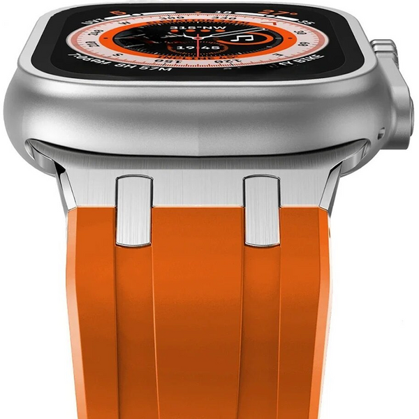 Ремешок силикон (классик) для Apple Watch 42 mm (Series 1 | 2 | 3) orange-titanium 107234 фото