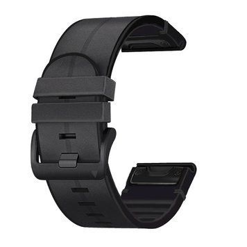 Ремінець шкіра+силікон для Garmin Fenix 7X | Fenix 7X Pro чорний 107452 фото