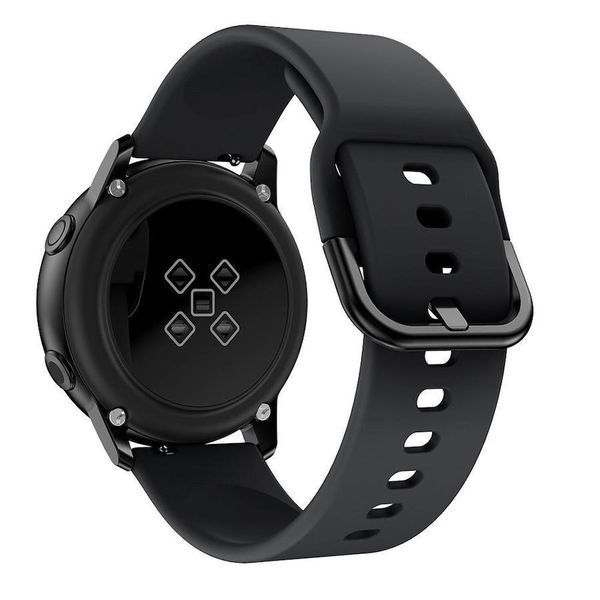 Ремінець силікон (класик) для Samsung Galaxy Watch Active | Active 2 чорний 100856 фото
