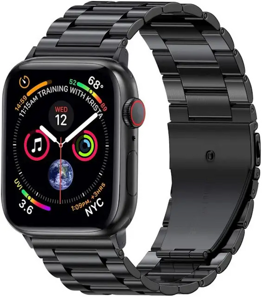 Ремешок браслет (3 звена) для Apple Watch 46 mm (Series 10 | 11) черный 106435 фото