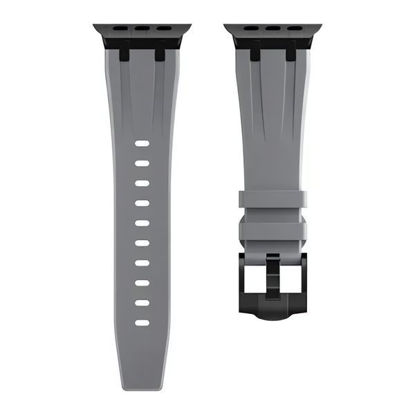 Ремешок силикон (классик) для Apple Watch 38 mm (Series 1 | 2 | 3) gray-black 109469 фото