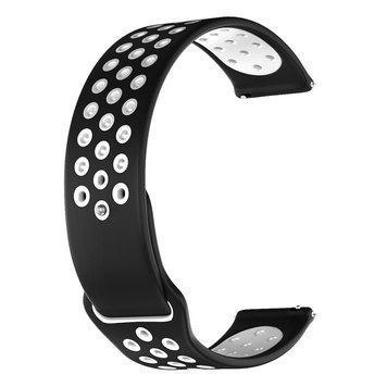 Ремінець силікон (перфорація) для Amazfit Pace чорно-білий 100709 фото
