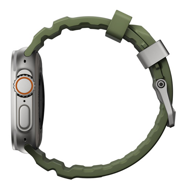 Ремешок силикон (ребристый) для Apple Watch 44 mm (Series 4 | 5 | 6 | SE | SE 2 | SE 3) titanium-green 107218 фото