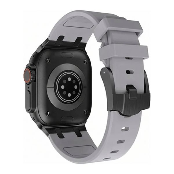 Ремінець силікон (класик) для Apple Watch 40 mm (Series 4 | 5 | 6 | SE | SE 2 | SE 3) gray-black 109470 фото
