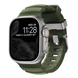 Ремешок силикон (ребристый) для Apple Watch 44 mm (Series 4 | 5 | 6 | SE | SE 2 | SE 3) titanium-green 107218 фото 1
