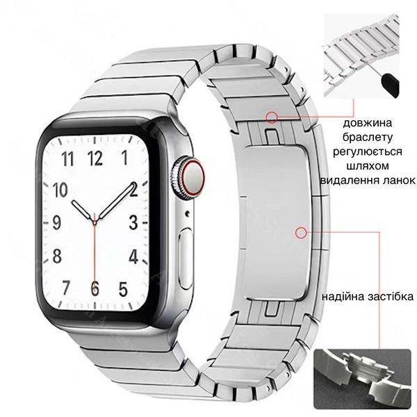 Ремінець браслет (литий) для Apple Watch 42 mm (Series 1 | 2 | 3) titanium 101863 фото