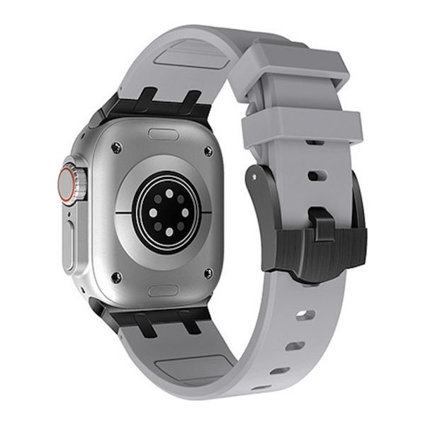 Ремінець силікон (класик) для Apple Watch 42 mm (Series 10 | 11) gray-black 109472 фото