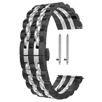 Ремінець браслет (7 ланок) для Samsung Galaxy Watch 3 (45 mm) чорно-срібний 101612 фото