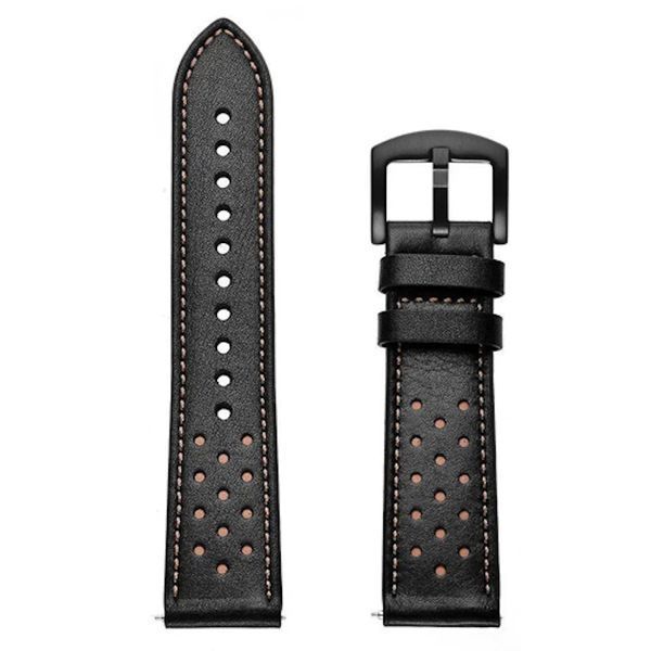 Ремінець шкіра (перфорація) для Amazfit Bip чорний 100114 фото