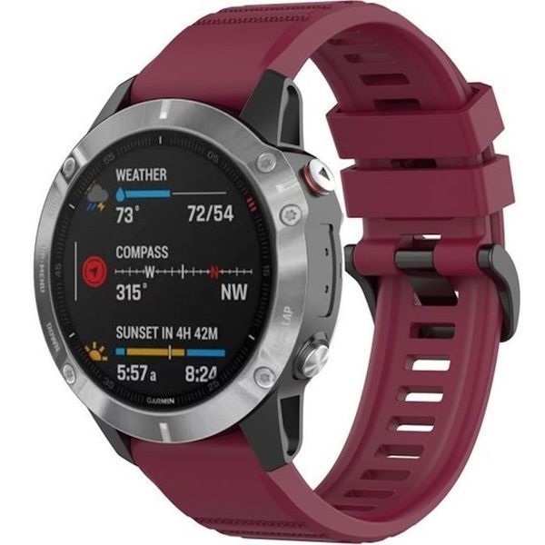 Ремінець силіконовий для Garmin Tactix 8 (47 mm) бордовий 108100 фото