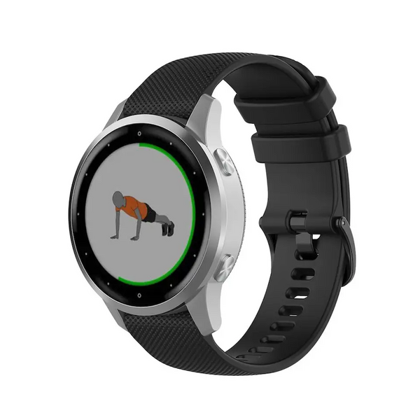 Ремінець силікон (текстурний) для Samsung Galaxy Watch Active | Active 2 чорний 100866 фото