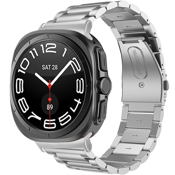 Ремінець браслет (3 ланки) для Samsung Galaxy Watch 8 | 8 Classic срібний 107503 фото