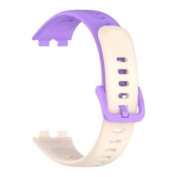 Ремінець силікон (класик) для Huawei Band 8 | Band 9 | Band 10 бежево-ліловий 109268 фото