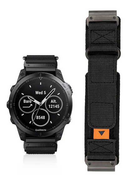 Ремешок тканевый для Garmin Fenix 5 | Fenix 5 Plus черный 106882 фото