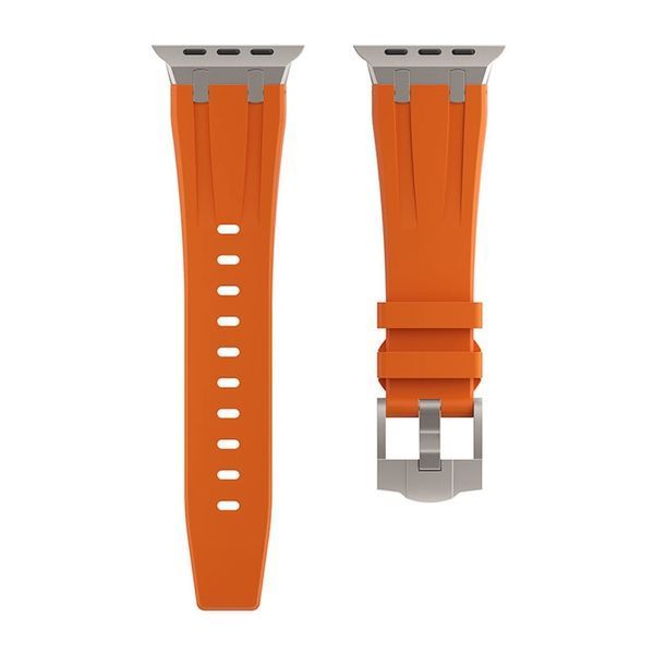Ремешок силикон (классик) для Apple Watch 45 mm (Series 7 | 8 | 9) orange-titanium 107242 фото